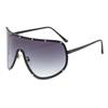 Oversized Rimless Shield Sunglasses Women Men New One Piece Lens Visor Mask Windproof Black Big Sun Glasses Shades Unique Uv400