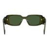 Prada Unique temple design, acetate, rectangular, sunglasses, unisex couple style, dark green