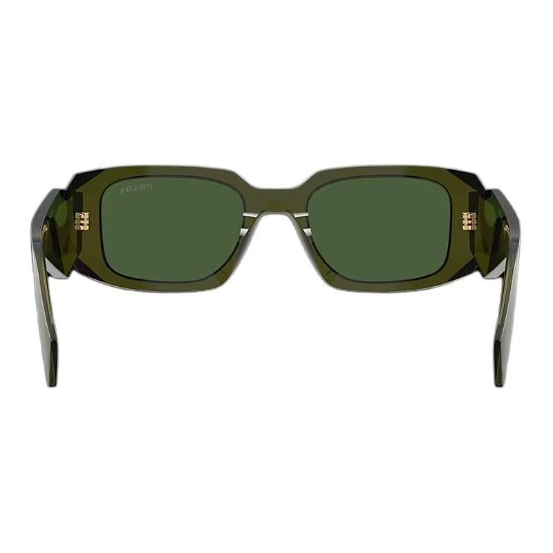 Prada Unique temple design, acetate, rectangular, sunglasses, unisex couple style, dark green