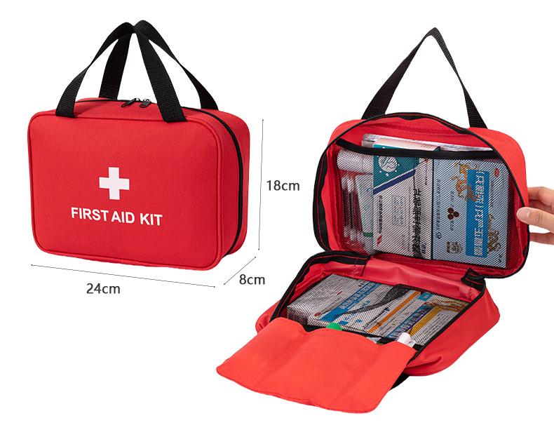 

Large Capacity Waterproof Dustproof First Aid Kit Bag for Emergency Rescue 24x8x18cm красный