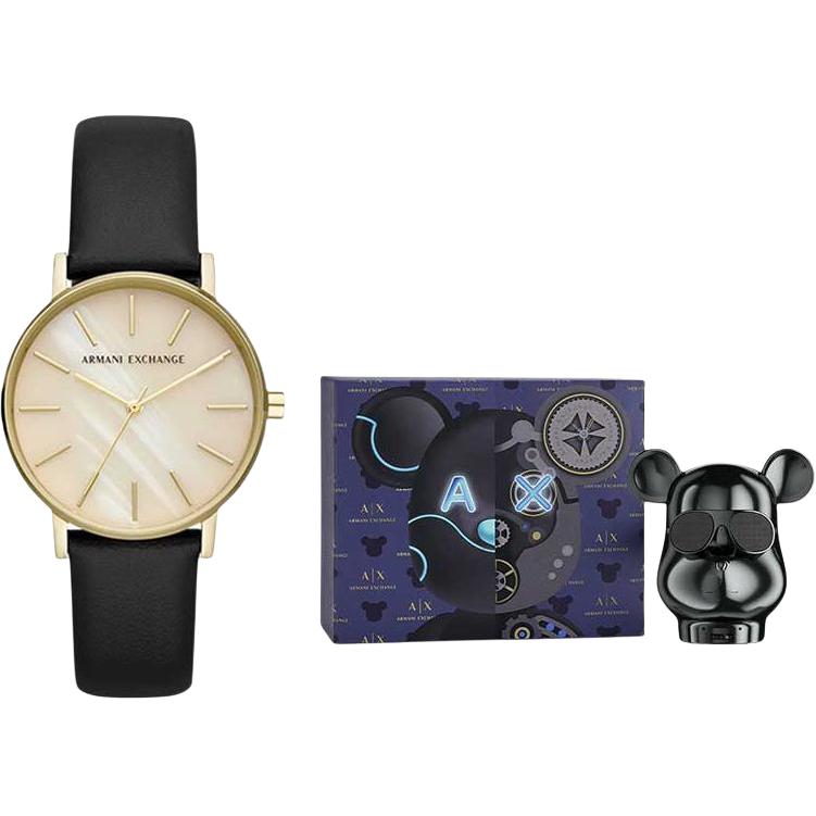 

ARMANI EXCHANGEAE Wrist Watch Quartz Movement Leather Strap Mother of Pearl Color Watch Dial Women s Watch AX5561 Black