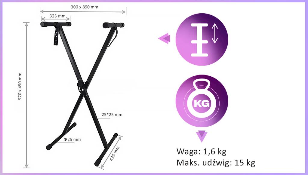 MusicMate MM-A70 Andante Keyboard Stand