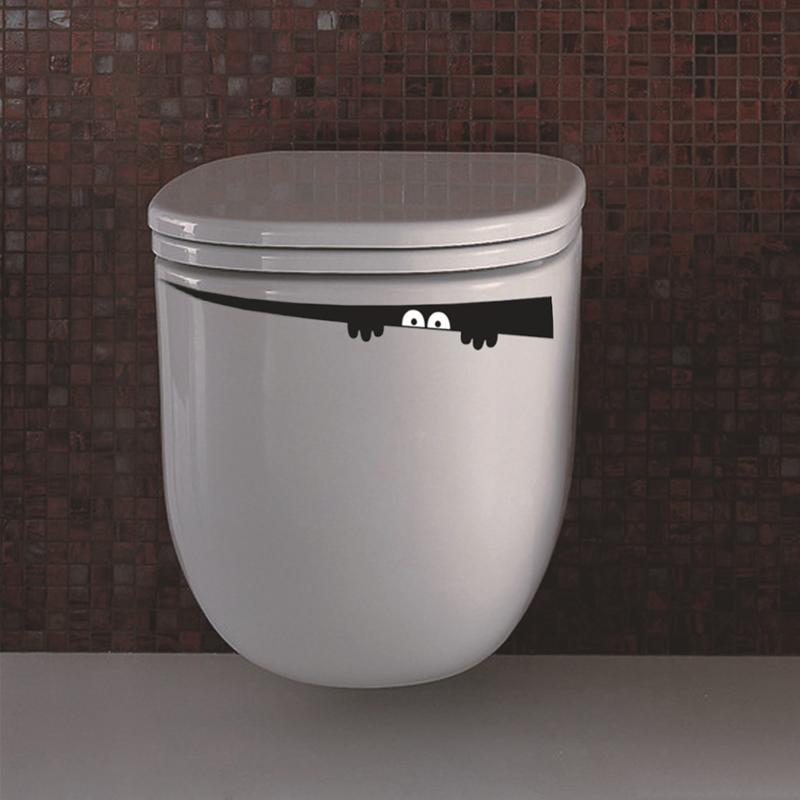 Funny Smile Toilet Stickers Lovely Wall Decal Home Decor Art PVC Vinyl Bathroom Decoration Waterproof Home Decoration Stickers