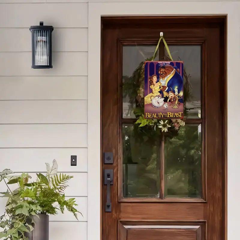 2D Flat - 1pc Beauty and the Beast 12x8 Inch Metal Tin Sign - Vintage Wall Art with Belle, Beast, and Iconic Characters - Perfec