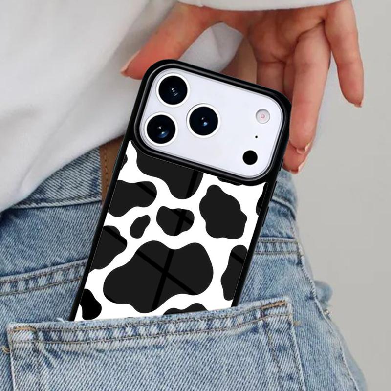 Cow Print Pattern Phone Case for iPhone 16e 15 14 13 12 17 Pro Max Plus Air 17pro Cover Coque