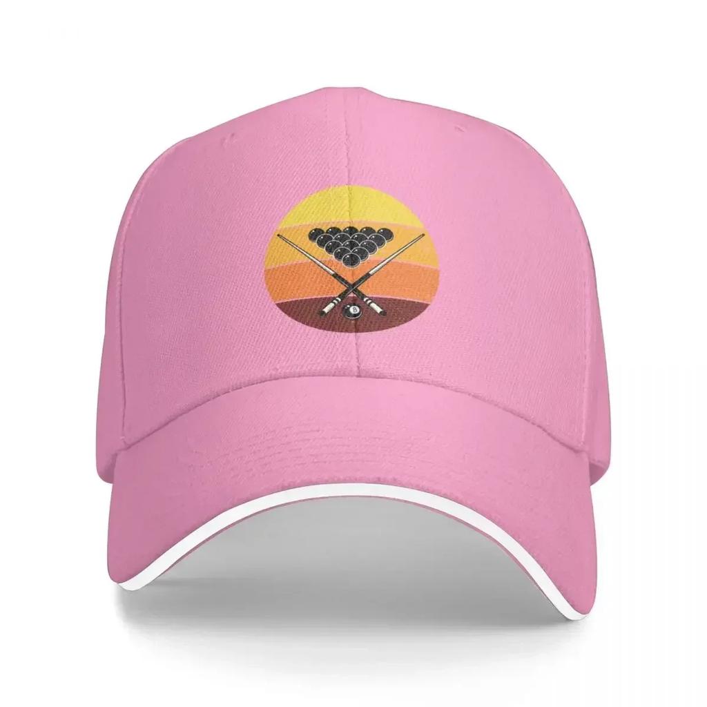 Billiard Pool Game Cue Sports Vintage Retro Sunset Cap Baseball Cap uv protection solar hat hats Women Unisexs