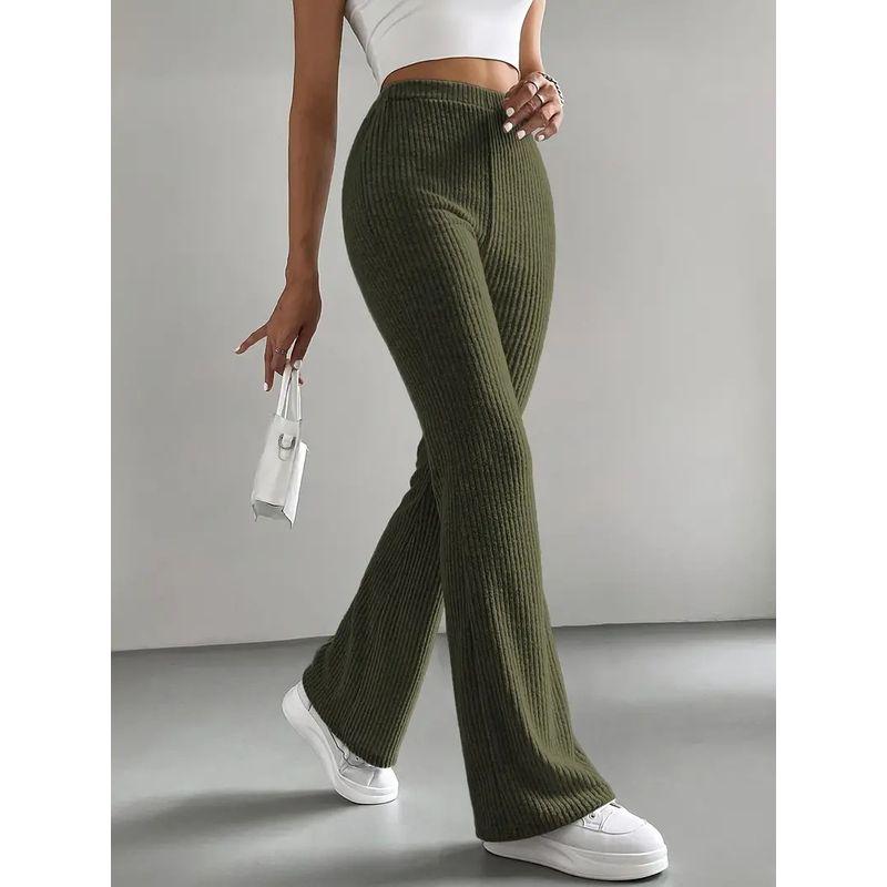 

Women s Ribbed Wide Leg Lounge Pants Knit Pajama Pants Casual Pants for Women Olive green M