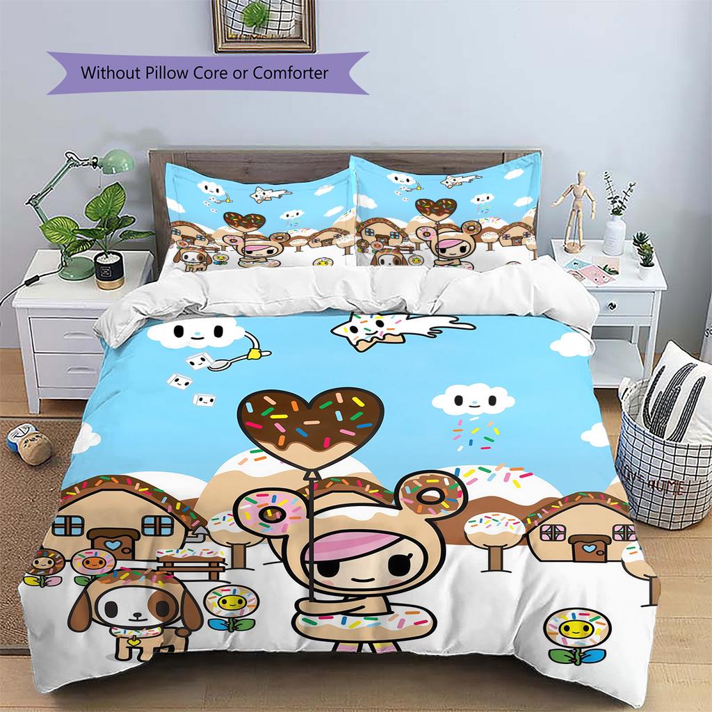 Tokidoki  Pattern Bedding Quilt Set  Home Decoration  Gift (1 * duvet cover + 2 * pillowcase  without core)