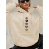 2025 Autumn and Winter Women's Casual Hoodie Geometric Pattern Hooded Collar Autumn and Winter Casual Wear Personality Y2K Top