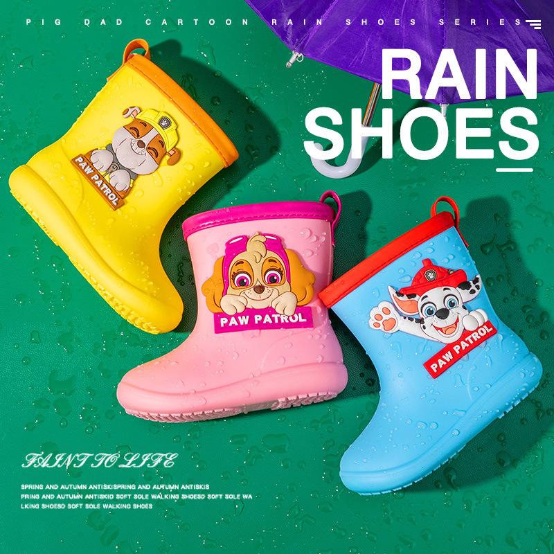 Paw Patrol Children's Rain Boots Boys Girls Cartoon Non-Slip Soft Sole Kids Waterproof Rain Boots Kindergarten Baby Water Shoes