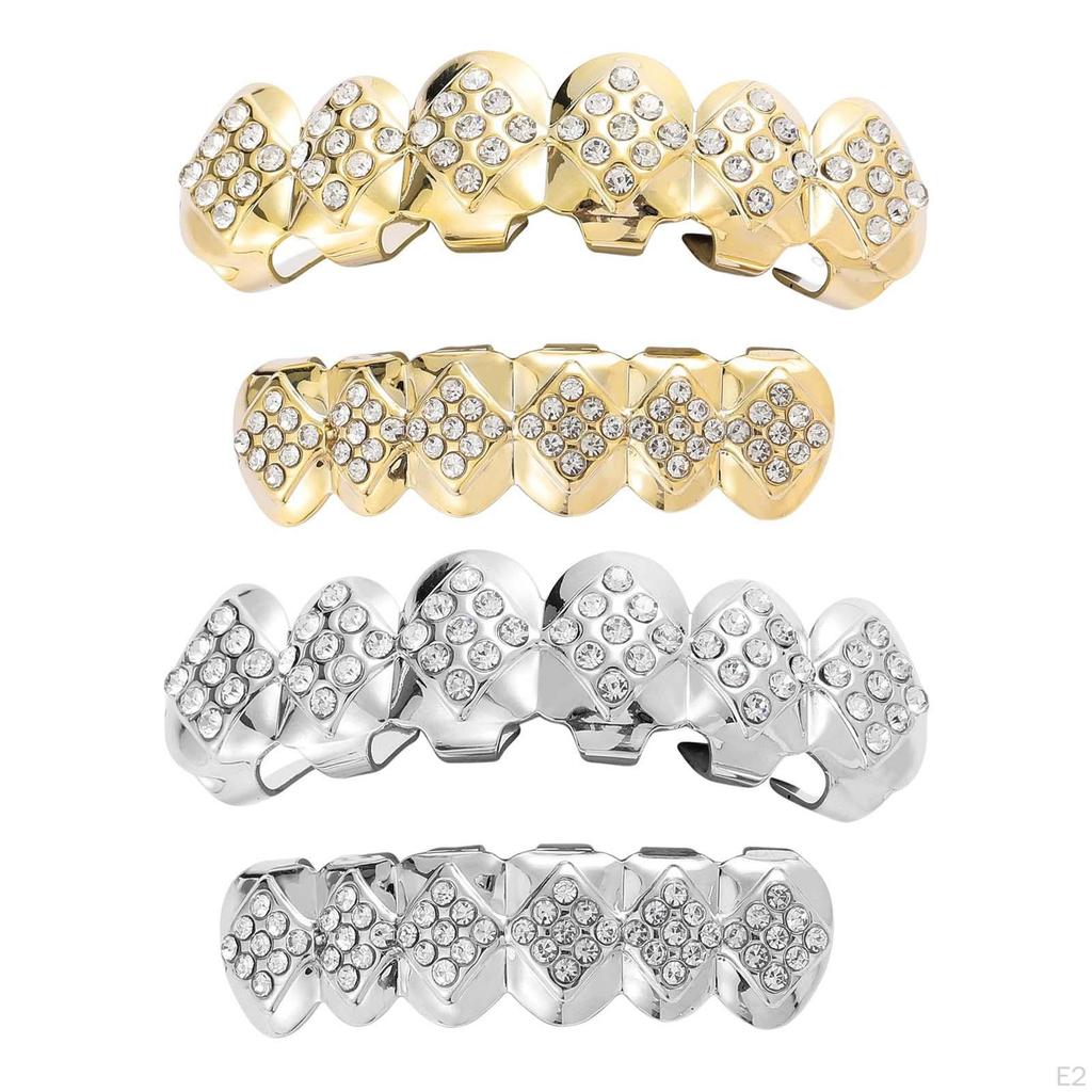 Hip Hop Diamante Plated Removable Punk for Halloween Cosplay Gift