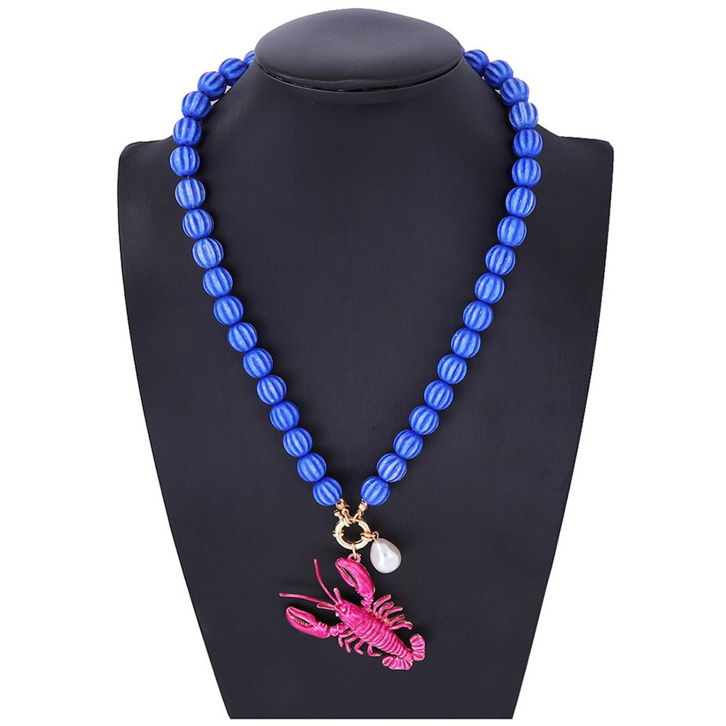 Animals Lobster Pendant Necklace for Women Summer Beach Party Jewelry Gifts