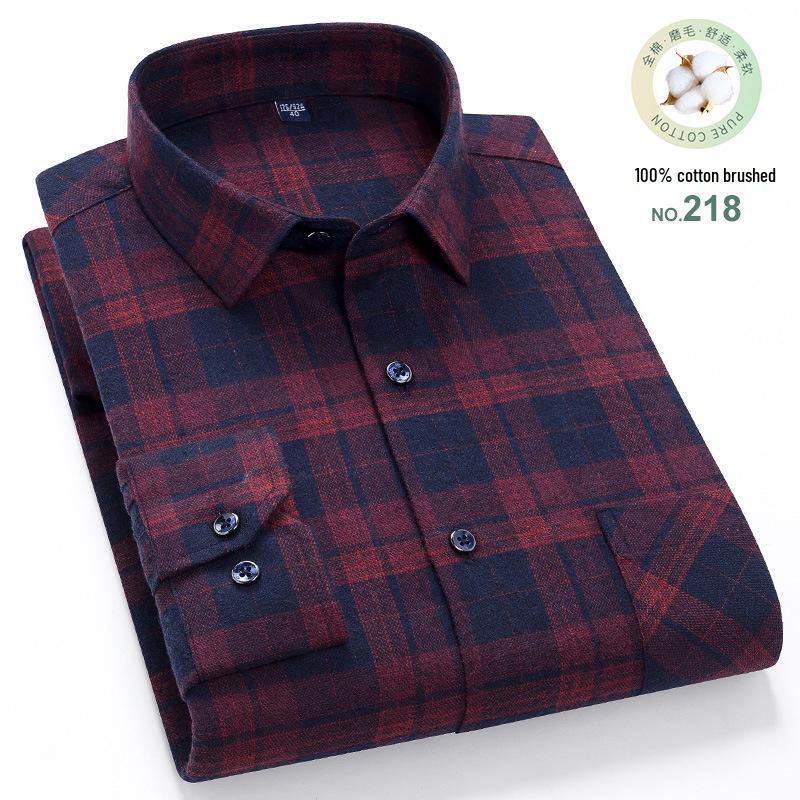 Men's Trendy Plaid Slim Fit Long Sleeve Shirt - Comfortable & Casual.