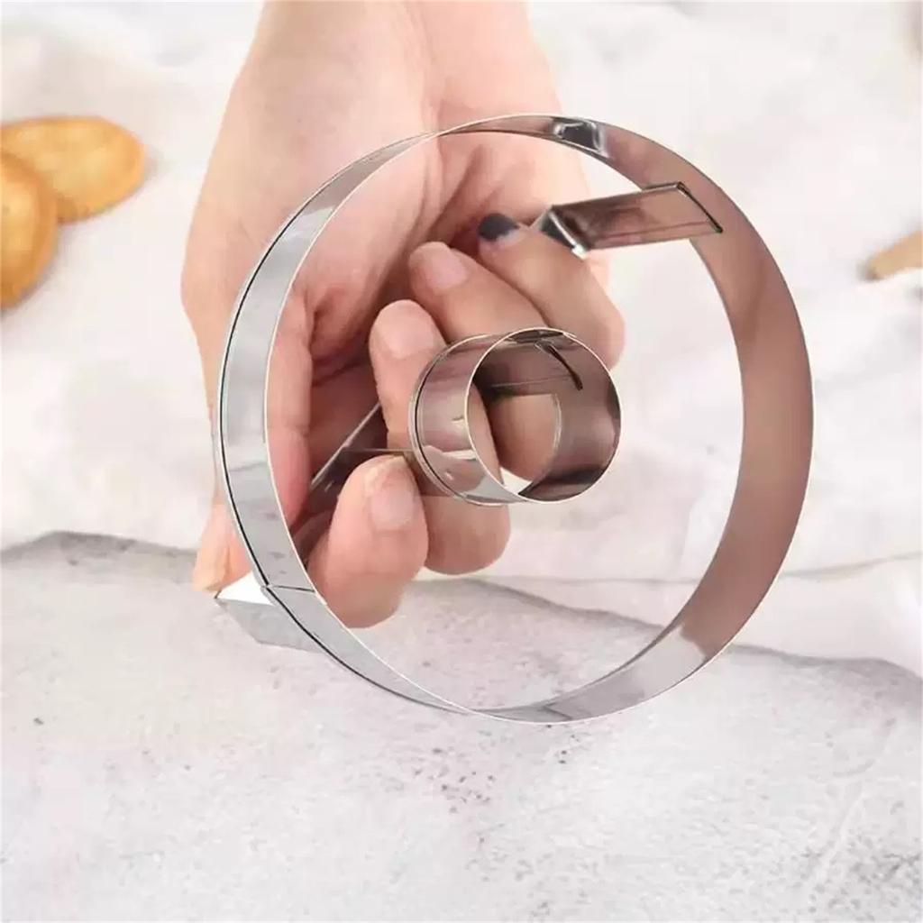 Donut Cutter With Handle, Stainless Steel Round Cutter, Circle Cutter, Multi-Functional Dough Slicing Tool Baking Molds