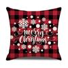 Roter Karomuster Weihnachts-Kissenbezug Leinen Sofa Kissenbezug Büro Kissenbezug Neuer Stil