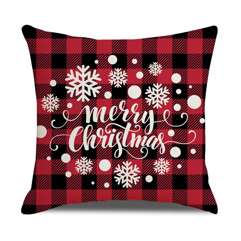 Roter Karomuster Weihnachts-Kissenbezug Leinen Sofa Kissenbezug Büro Kissenbezug Neuer Stil