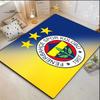 Blue Yellow Gradient Football Club Crest Print Area Rug, Sports Fan Non-Slip Floor Mat for Living Room Bedroom Home