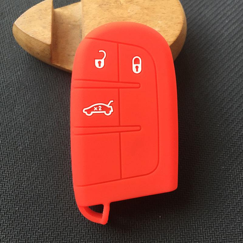 Slicone Car Key Cover Case Key Chain Protector For Jeep Grand Cherokee for Chrysler 300C Renegade for Fiat Freemont 2018
