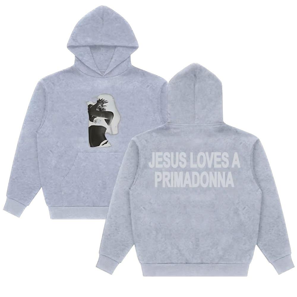 Jesus Loves A Primadonna Hoodie Nessa Barrett Long Sleeve Sweatshirt Women Men with Hooded Clothes Trendy Streetwear for Daily Looks