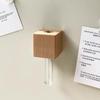 3D Wooden Flower Vase Refrigerator Magnet with Hydroponic Tube