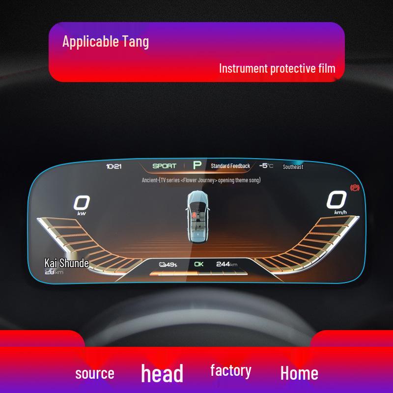 BYD Dolphin and Seagull Navigation Screen Protector for 25 Models - Tempered Film for Tang New Energy Console and Instrument Panel.