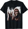 Divertente Sasquatch Bigfoot Rock On Selfie Con UFO Alieno T-Shirt Unisex