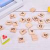 100Pcs Wooden Alphabet Scrabble Tiles Black Letters & Numbers Digital Puzzle