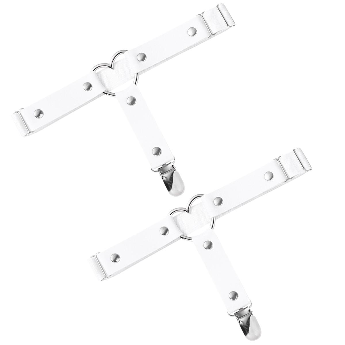 

2pcs Garters Punk Loving Heart Handmade Simple Punk Hip-Hop Leg Ring (White) белый