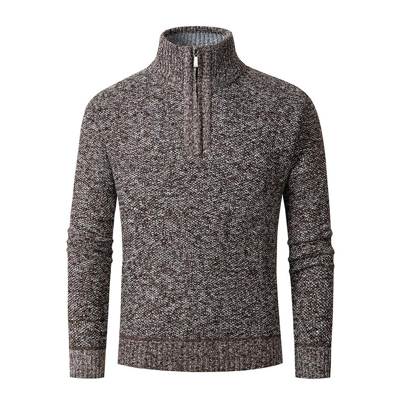 2024 Nuovi Cardigan con Zip Autunnali da Uomo Moda Casual Sociale Maglioni da Uomo Collo Alto Caldo Invernale Maglione a Maglia Uomo