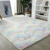 Long Plush Tie-Dye Area Rug Modern Star Non-slip Machine Washable Living Room