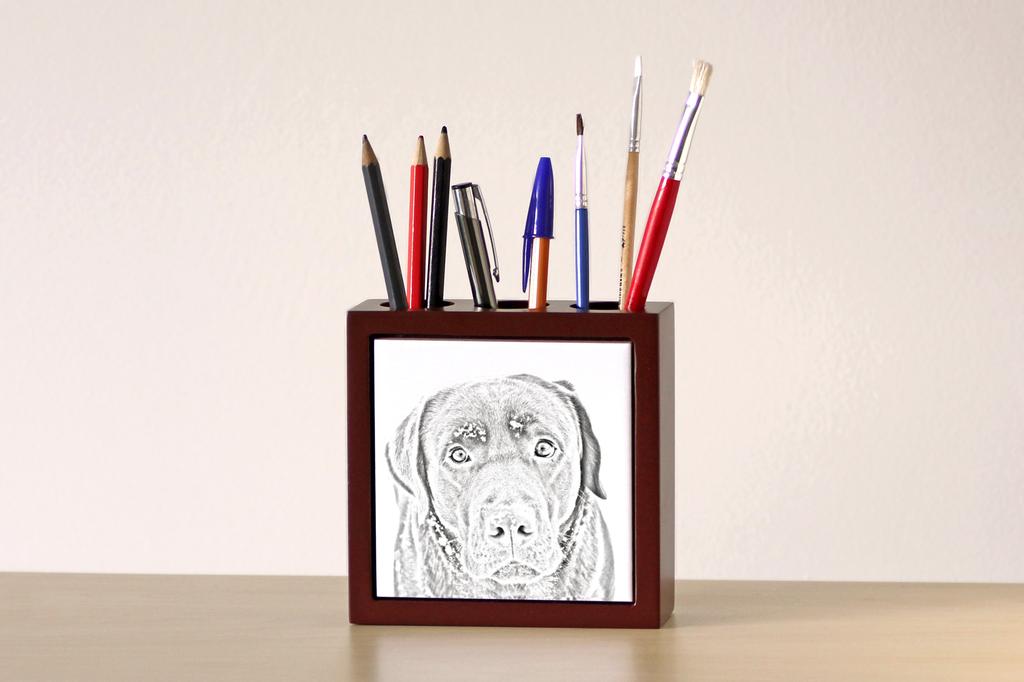 Labrador Retriever – Pen holder with a dog, desk organizer with a print | Art-Dog