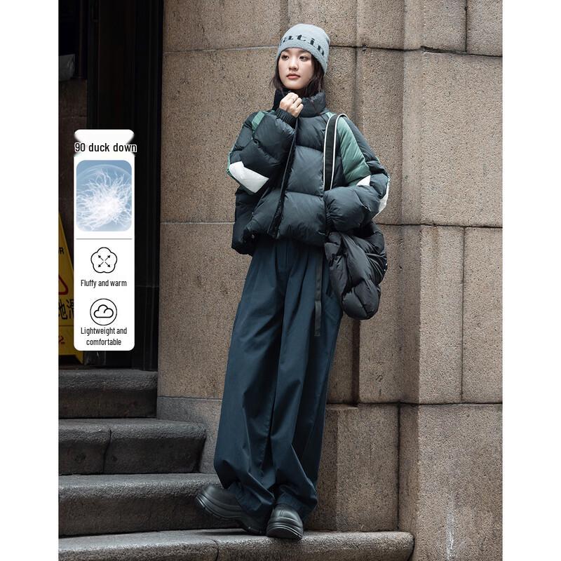 

Demana Women s Color-block Stand-Up Collar Down Jacket L