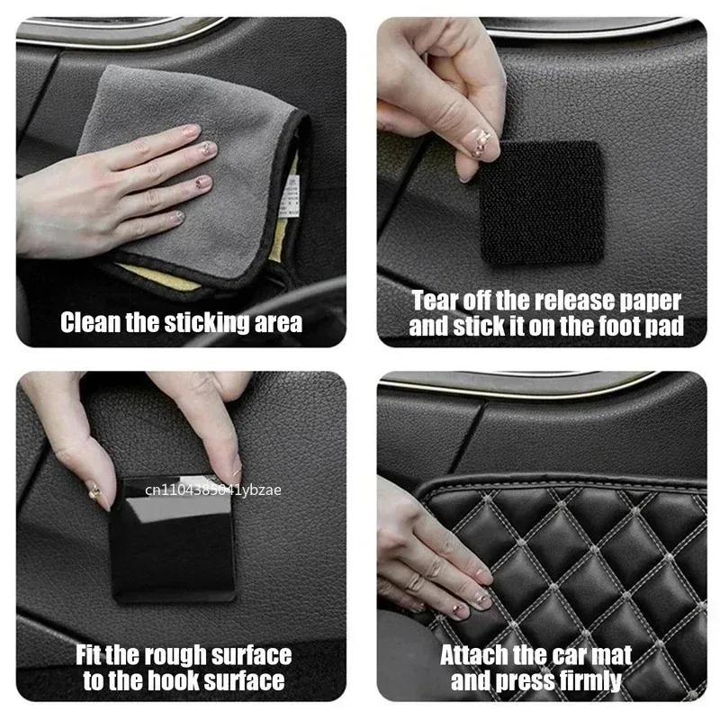 Black Adhesive Tape Household Use Touches Fastener Pad Fixed Patch Double Sided Mat Grip Strap Self-adhesive DIY Apparel