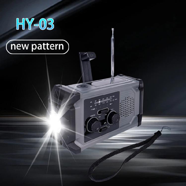 Outdoor Emergency Radio Solar Charging Hand Cranked Weatherproof Emergency Radio with LED Flashlight For Camping