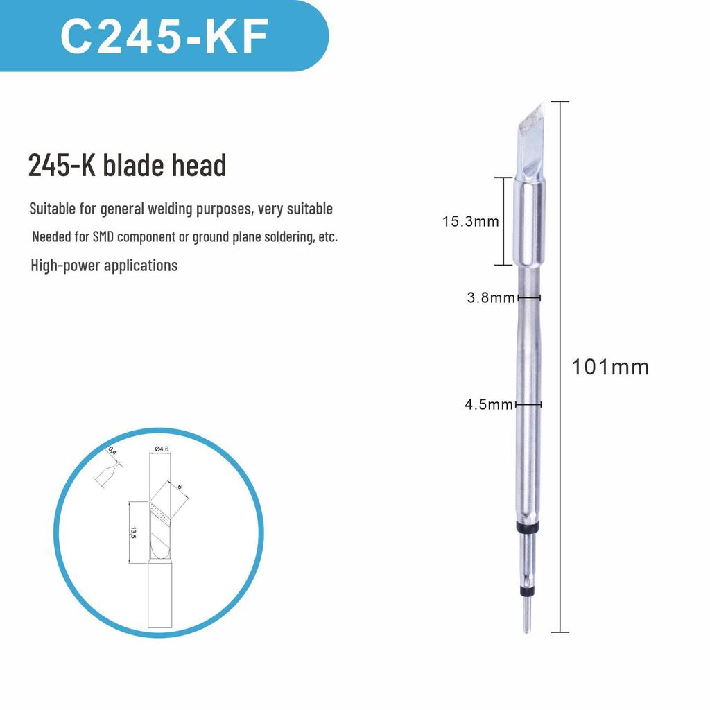 High-Quality Pure Copper C245K Soldering Iron Tip with Integrated Heating Element