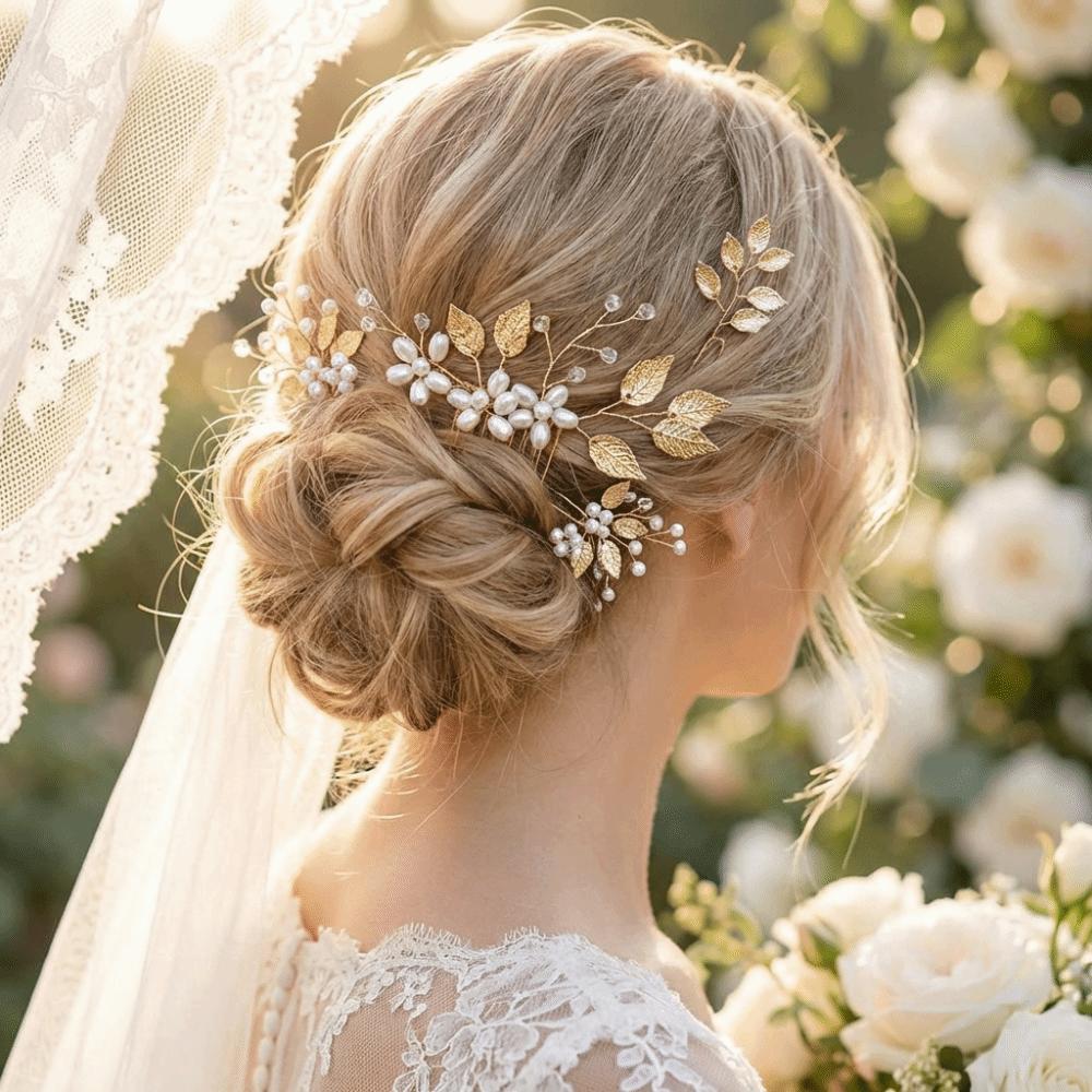 4Pcs Sets Handmade Wedding Hair Accessories Elegant Flower Hairpin  Wedding Ceremony