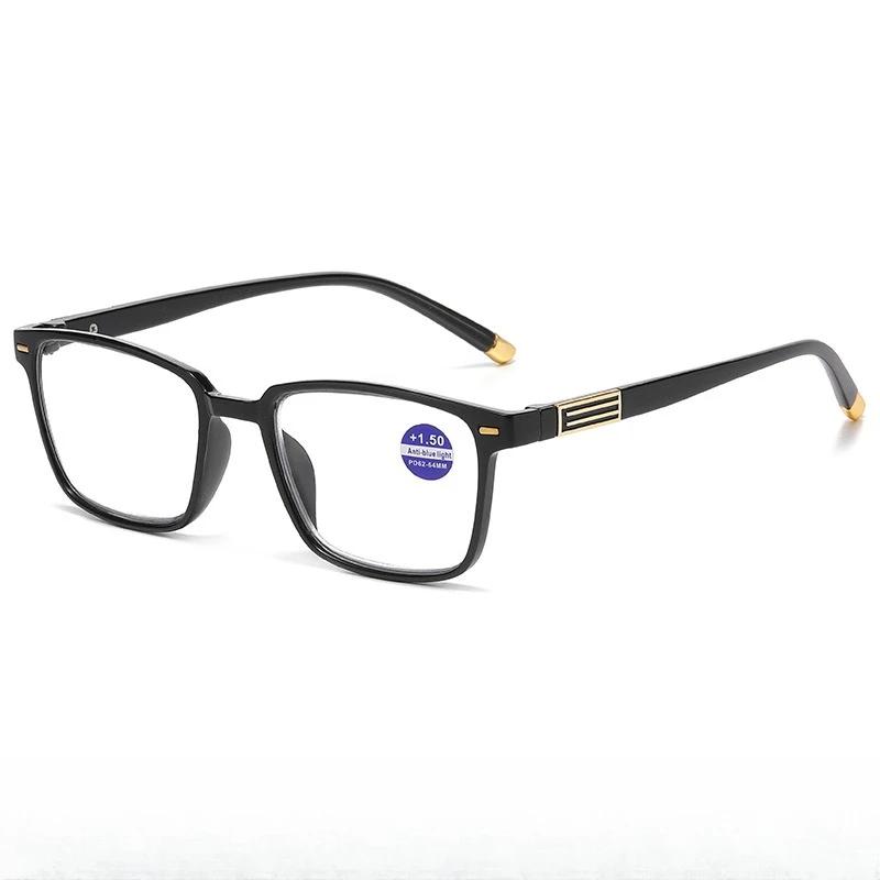 New Fashionable Hd Classic Square Frame Men'S Reading Glasses Ultra Light Neutral High Quality Anti Blue Light Glasses