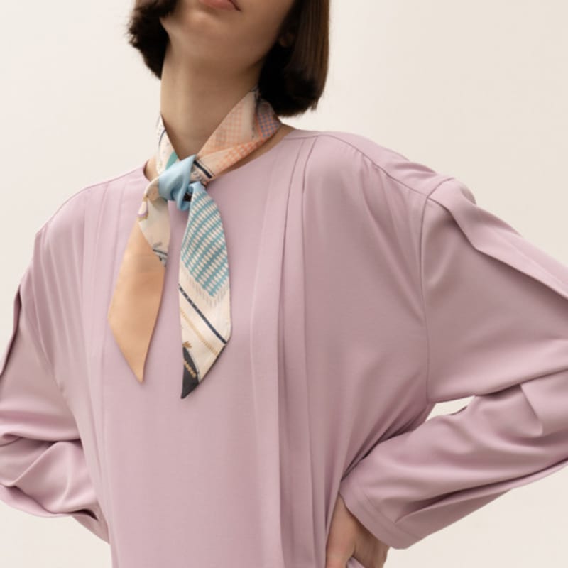 Saint Luxure Seide Kleiner Schal Twilly Einfarbig SL21SSTPN