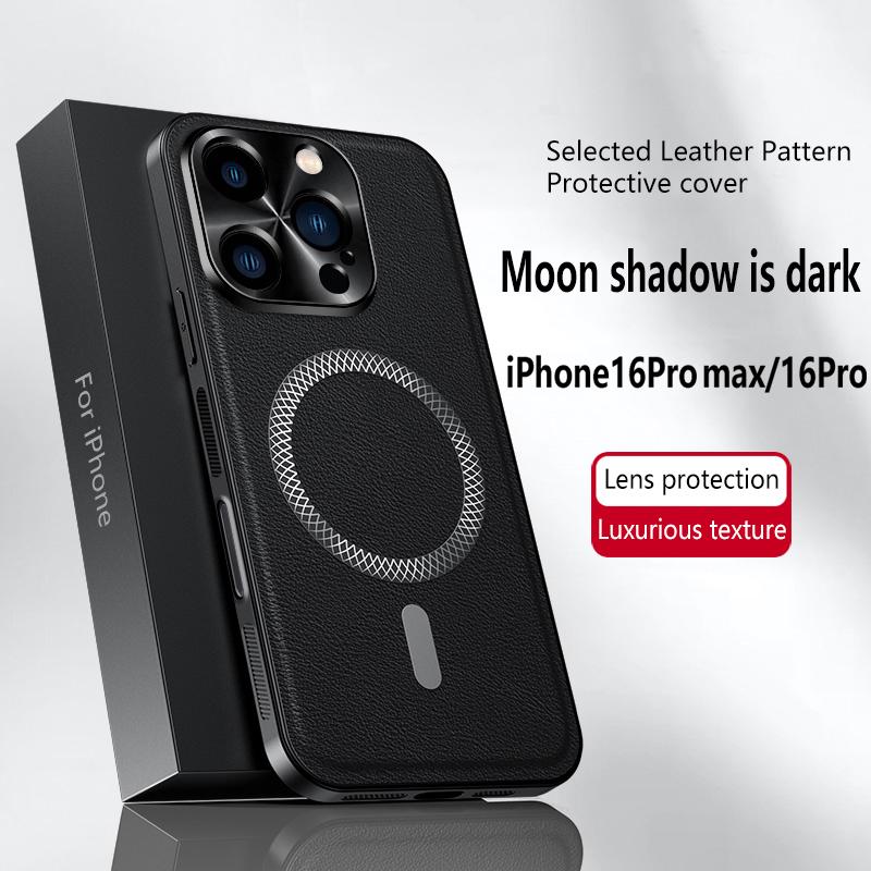 Luxury PU Leather Case For Apple iPhone 16e 16 15 14 13 12 11 Pro Max Plus Magsafe Magnetic Lens Protection Shockproof Cover