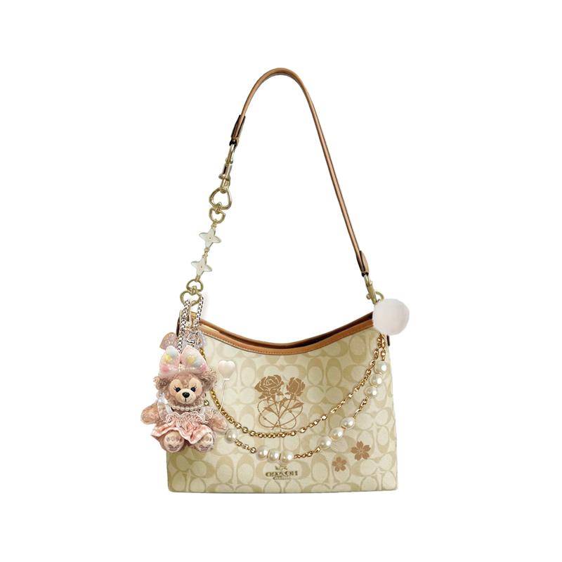 

COACH shoulder bag [Customized bag] Laurel 31 commuter large-capacity detachable strap hobo armpit printed bow extension Feng Yin Hua Jian Basic Set коричневий