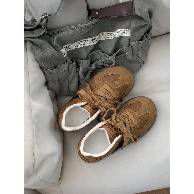 2 autumn and winter new warm cotton shoes round head retro versatile velvet board shoes casual women's snow boots men