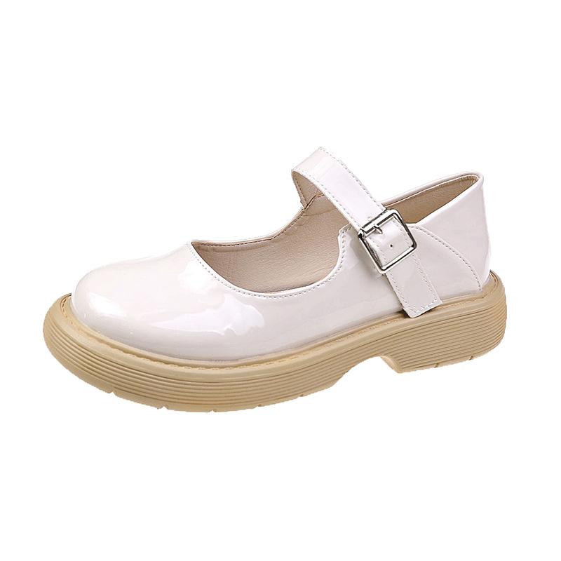 Fashion 2025 New Spring and Summer Single Shoes, Women's Uniform Student Solid Color Mary Jane White Small Leather Shoes