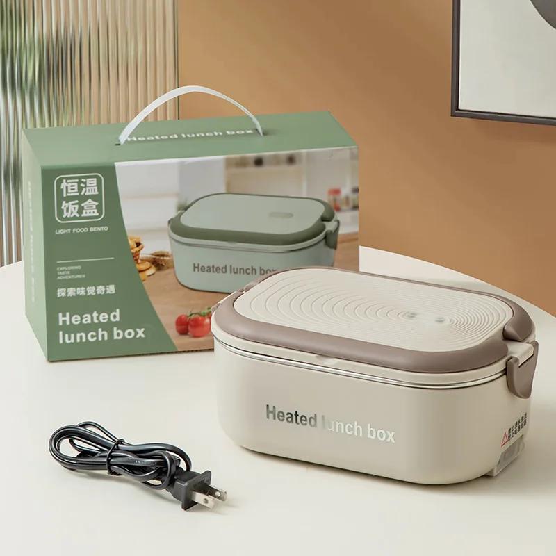 New 304 Stainless Steel Electric Lunch Box - 220V Water-Free Constant Temperature Heating Portable Bento Box