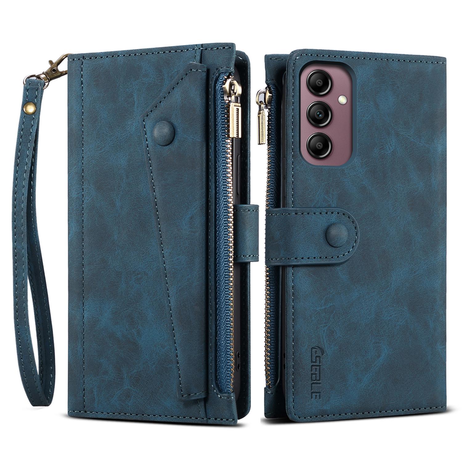 

ESEBLE Star Series For Samsung Galaxy M55 5G/C55 5G/F55 5G Case PU Leather+TPU Cover with Wallet Stand Blue