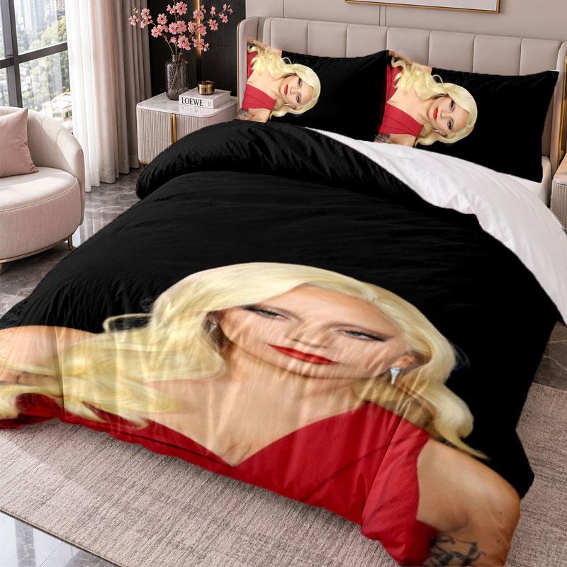 Lady Gaga 3Pcs Bedding Set Duvet Cover With Two Pillowcases For Bedroom Home Decoration