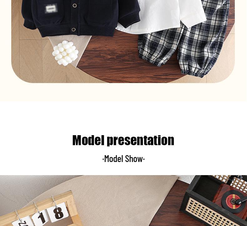 2025 Autumn/Winter Kids' Three-Piece Back-to-School Cardigan Set