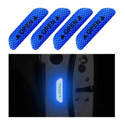 4 Pcs Car Door Open Reflective Stickers Night Visibility Safety Warning Auto Anti-Collision