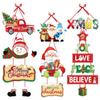 Paper Craft Christmas Door Hanger Oranments With Rope Christmas Party Supplies  New Year