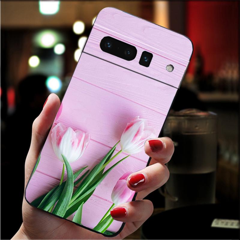 

Phone Case For Google Pixel 10 9 Pro XL 9A 8 7 6 Pro Pixel 8A 7A 6A Pixel 8 7 6 5 Tulips flower Red pink purple Google Pixel 10