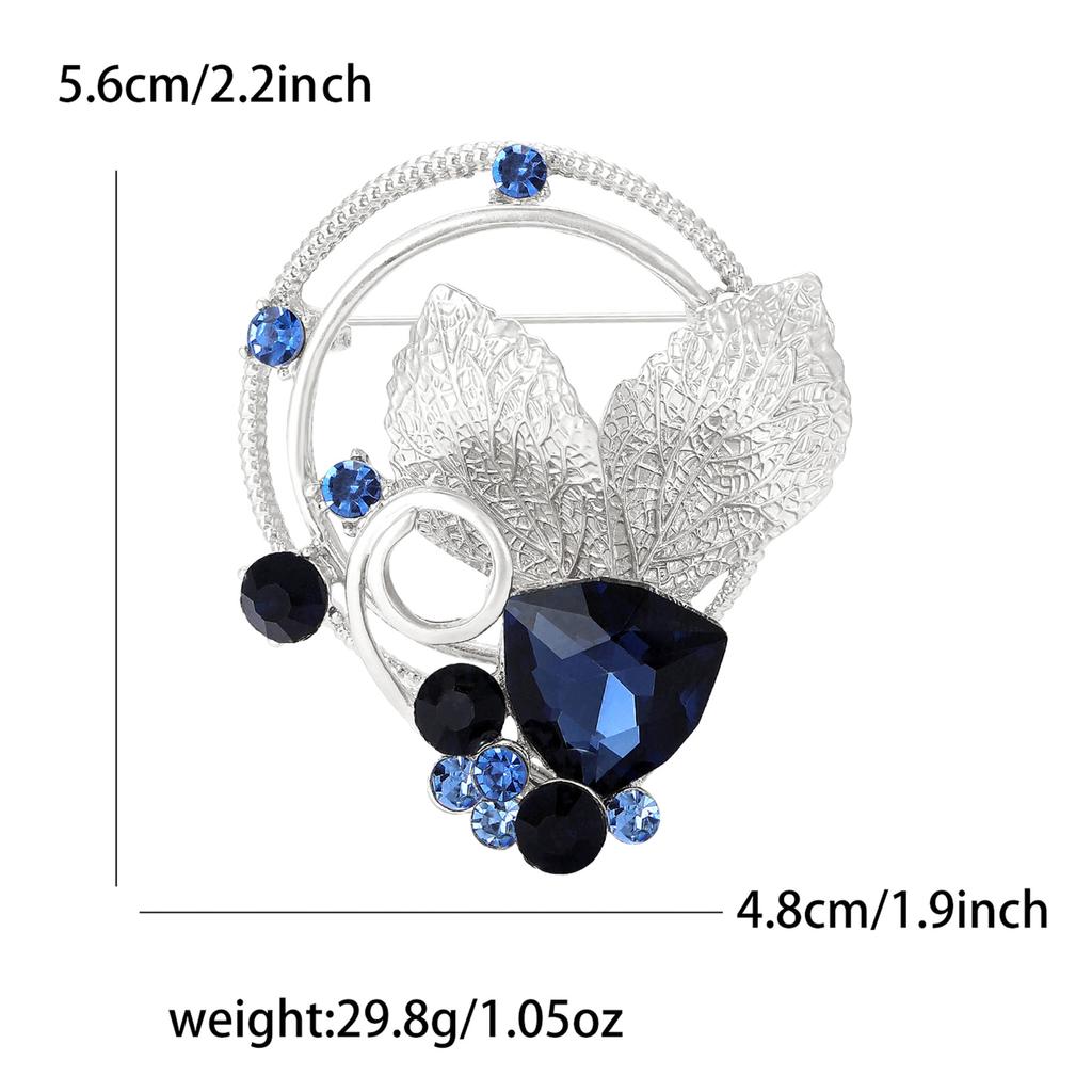 Creative Alloy Rhinestone Leaf Wreath Brooch Niche Versatile Women'S Dress Suit Corsage Jewelry Pin